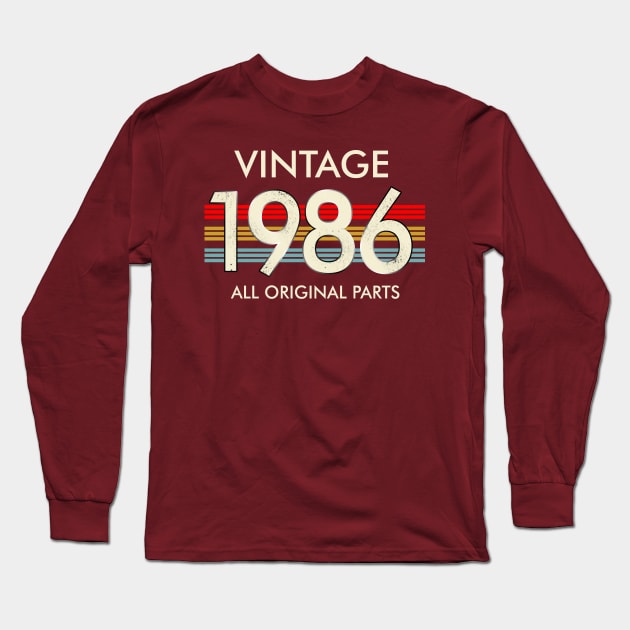 Vintage 1986 All Original Parts Long Sleeve T-Shirt by louismcfarland